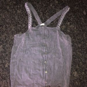 Blue and white striped tank top